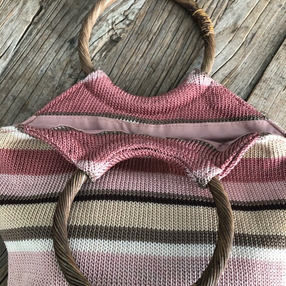 The Sak striped spring striped crochet bag w wood handles (NWOT) - Picture 2 of 5